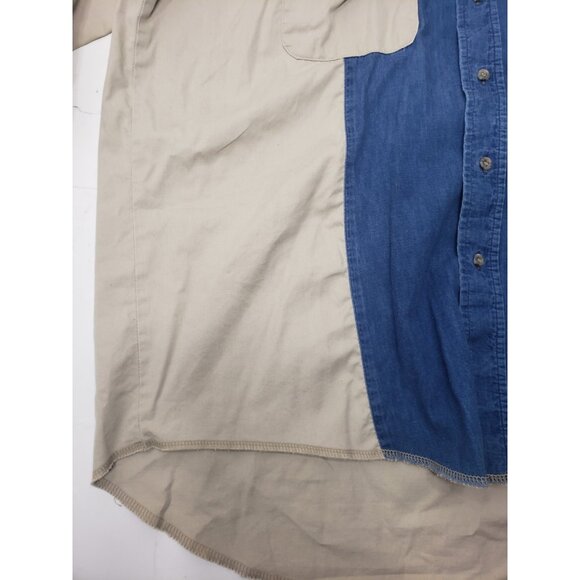 Wrangler Men’s Two-Tone Denim Full Button Up Long Sleeve Western Shirt 17 1/2x36 - Picture 7 of 16